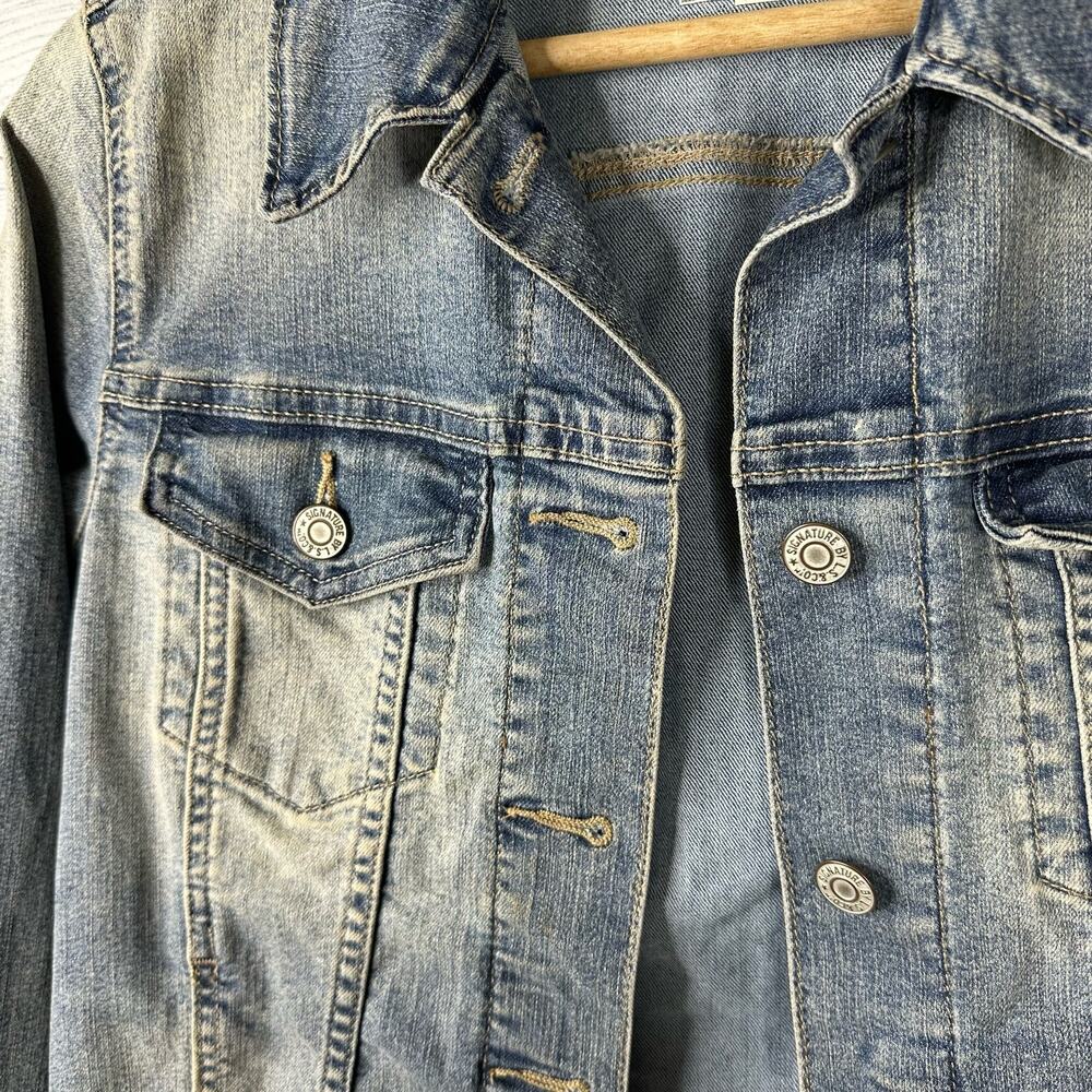 Levis Signature Womens size Small Gold Classic Trucker Denim Jacket - Picture 5 of 10